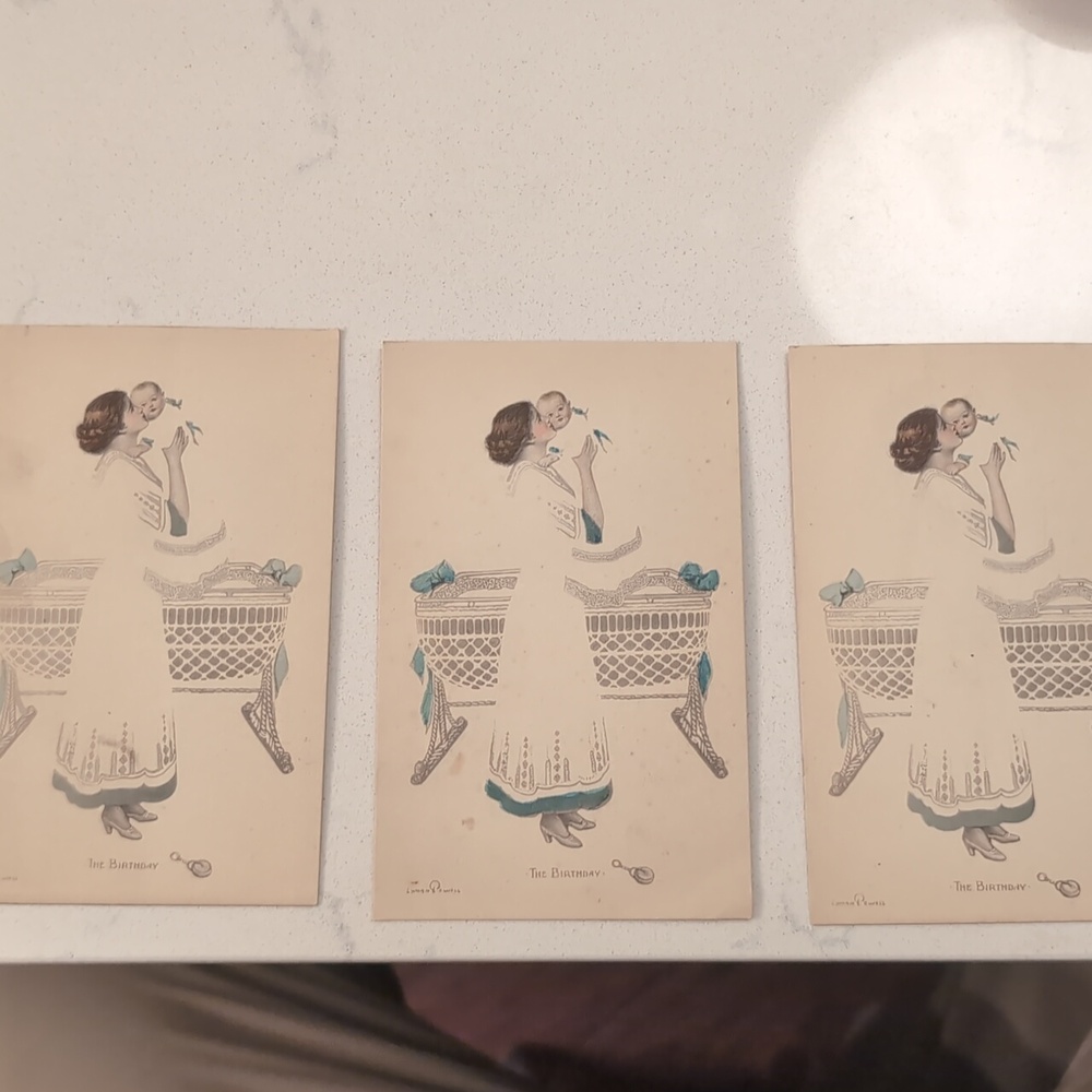 Birthday vintage postcards